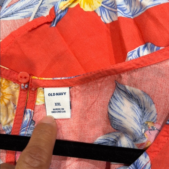 Old Navy Size XXL Sleeveless Tiered Swing Floral Midi Dress - Red and Blue - Picture 2 of 8